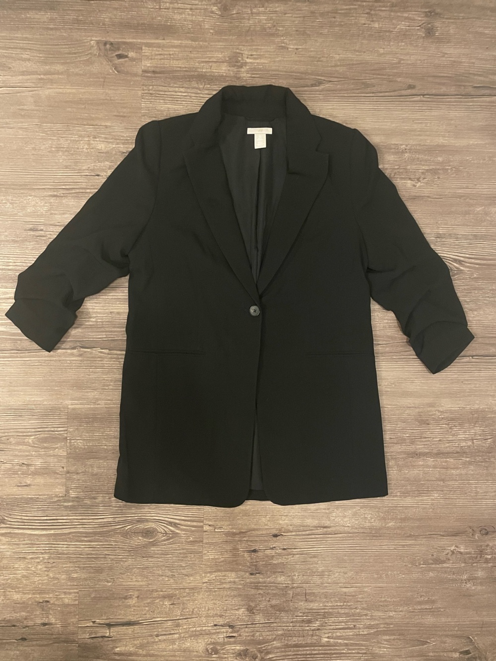 H&M Black Jacket with Beige Label
